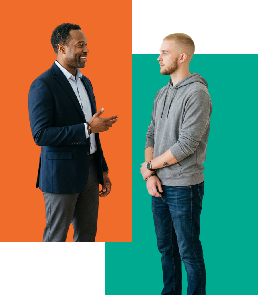 men talking